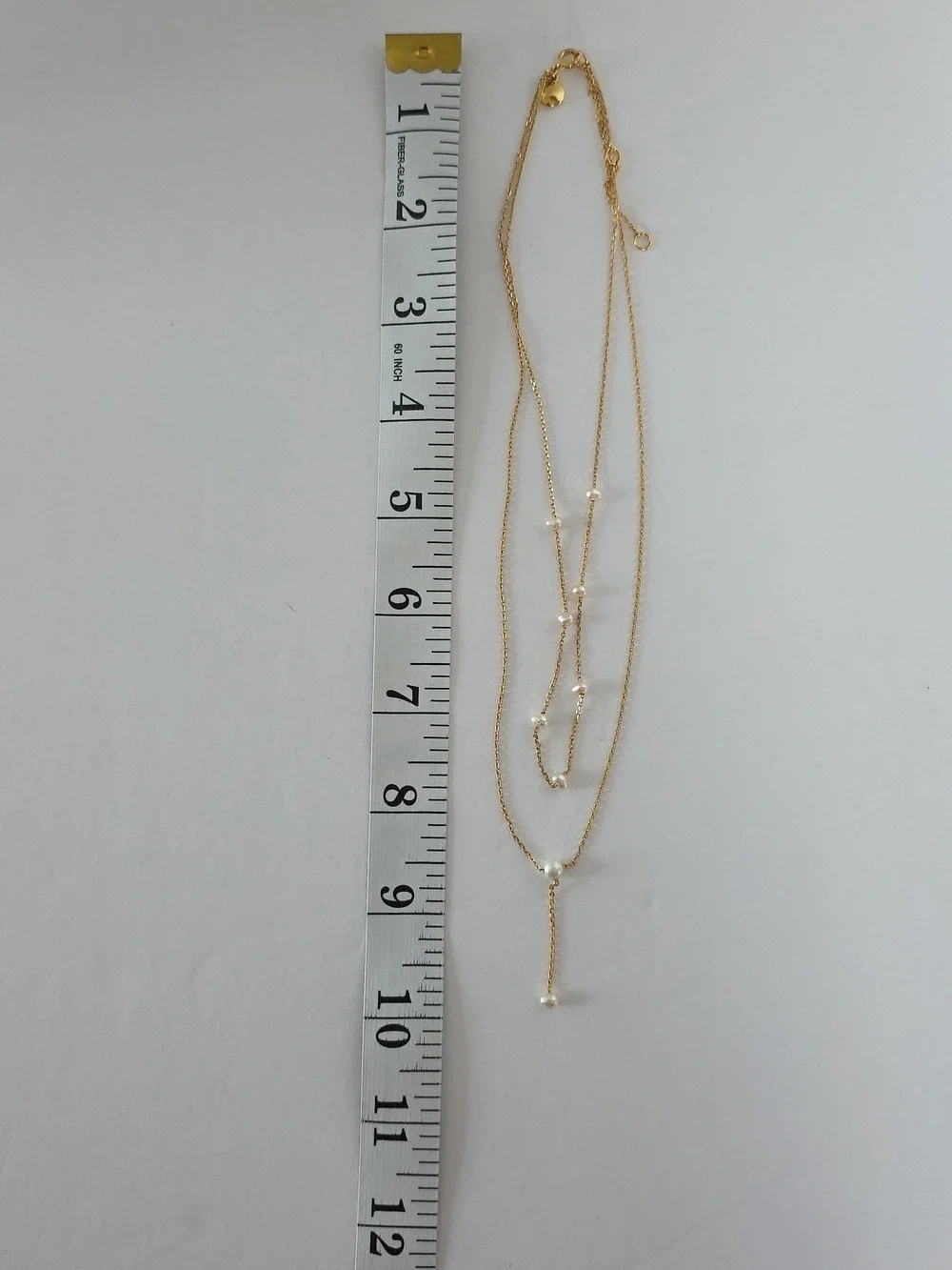 J.CREW Double Chain Gold And Pearl Necklace - Picture 4 of 5